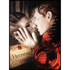 1991 Hennessy Cognac Vintage Print Ad Romance Kissing Wall Art Photo